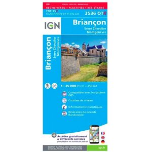 IGN - 3536OTR Briancon, Serre Chevalier, Montgenèvre - Résistante - Carte - Publicité IGN - 3536OTR Briancon, Serre Chevalier, Montgenèvre - Résistante - Carte - Publicité