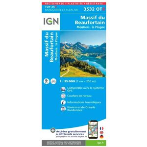 IGN - 3532OTR Massif du Beaufortain, Moûtiers, la Plagne - Résistante - Carte - Publicité IGN - 3532OTR Massif du Beaufortain, Moûtiers, la Plagne - Résistante - Carte - Publicité