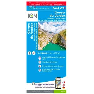IGN - 3442OTR Gorges du Verdon, Moustiers-Sainte-Marie, Lac de Sainte-Croix, PNR du Verdon - Résistante - Carte - Publicité IGN - 3442OTR Gorges du Verdon, Moustiers-Sainte-Marie, Lac de Sainte-Croix, PNR du Verdon - Résistante - Carte - Publicité