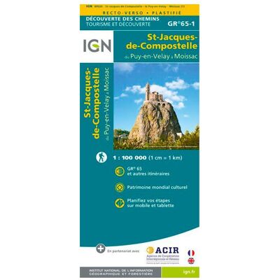 IGN - St Jacques de Compostelle du Puy-en-Velay à Moissac - Carte - Publicité IGN - St Jacques de Compostelle du Puy-en-Velay à Moissac - Carte - Publicité