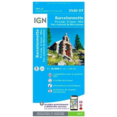 IGN - 3540OT Barcelonnette, Pra Loup, le Sauze, Allos, Parc national du Mercantour - Carte - Publicité IGN - 3540OT Barcelonnette, Pra Loup, le Sauze, Allos, Parc national du Mercantour - Carte - Publicité