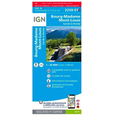 IGN - 2250ETR Bourg-Madame, Mont-Louis, Col de la Perche - Résistante - Carte - Publicité IGN - 2250ETR Bourg-Madame, Mont-Louis, Col de la Perche - Résistante - Carte - Publicité