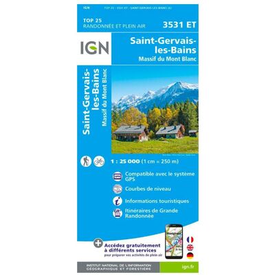 IGN - 3531ET Saint-Gervais-les-Bains, Massif Du Mont Blanc - Carte - Publicité IGN - 3531ET Saint-Gervais-les-Bains, Massif Du Mont Blanc - Carte - Publicité