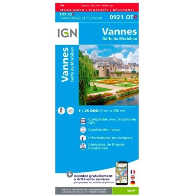 IGN - 0921OTR Vannes, Golfe du Morbihan - Résistante - Carte - Publicité IGN - 0921OTR Vannes, Golfe du Morbihan - Résistante - Carte - Publicité