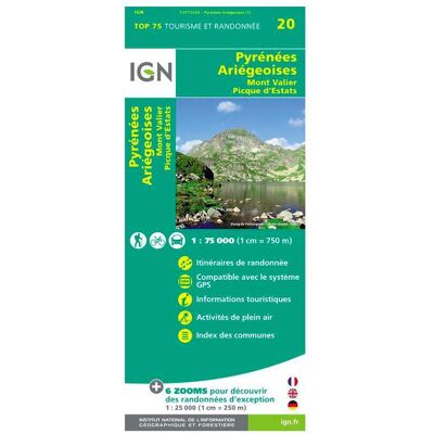 IGN - Pyrénées Ariegeoises Mont Valier Picque d'Estats - Carte - Publicité IGN - Pyrénées Ariegeoises Mont Valier Picque d'Estats - Carte - Publicité
