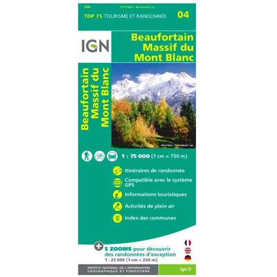 IGN - Beaufortain Massif du Mont Blanc - Carte - Publicité IGN - Beaufortain Massif du Mont Blanc - Carte - Publicité