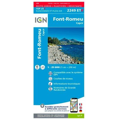 IGN - 2249ETR Font Romeu, Capcir - Résistante - Carte - Publicité IGN - 2249ETR Font Romeu, Capcir - Résistante - Carte - Publicité