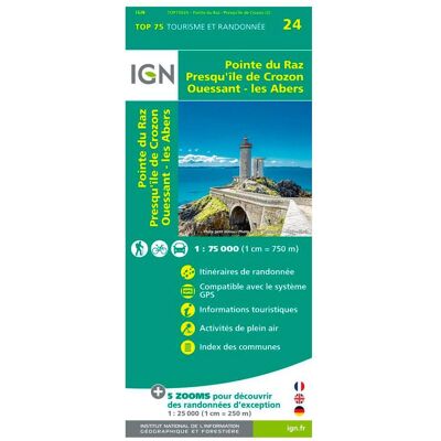 IGN - Pointe du Raz Presqu'Ile de Crozon Ouessant les Abers - Carte - Publicité IGN - Pointe du Raz Presqu'Ile de Crozon Ouessant les Abers - Carte - Publicité
