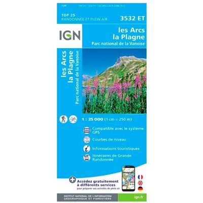 IGN - 3532ET les Arcs, la Plagne, Parc national de la Vanoise - Carte - Publicité IGN - 3532ET les Arcs, la Plagne, Parc national de la Vanoise - Carte - Publicité