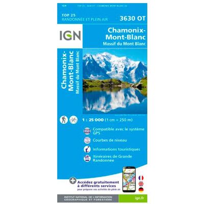IGN - 3630Ot Chamonix Massif Du Mt Blanc - Carte - Publicité IGN - 3630Ot Chamonix Massif Du Mt Blanc - Carte - Publicité