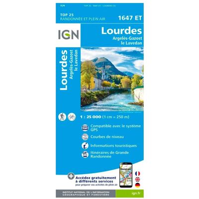 IGN - 1647ET Lourdes Argelès-Gazost le Lavedan - Carte - Publicité IGN - 1647ET Lourdes Argelès-Gazost le Lavedan - Carte - Publicité
