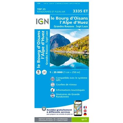 IGN - 3335ET le Bourg d'Oisans, l'Alpe d'Huez, Grandes Rousses, Sept Laux - Carte - Publicité IGN - 3335ET le Bourg d'Oisans, l'Alpe d'Huez, Grandes Rousses, Sept Laux - Carte - Publicité