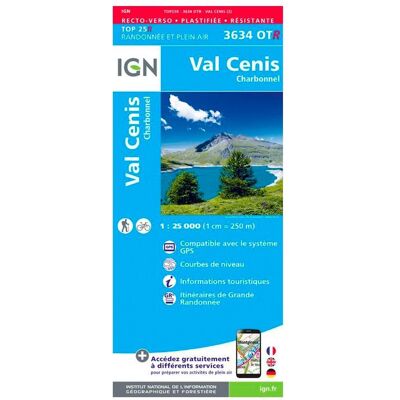 IGN - 3634OTR Val Cenis, Charbonnel - Résistante - Carte - Publicité IGN - 3634OTR Val Cenis, Charbonnel - Résistante - Carte - Publicité