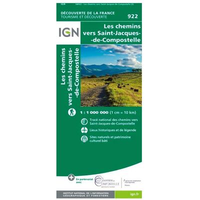 IGN - Les Chemins vers Saint Jacques De Compostelle - Carte - Publicité IGN - Les Chemins vers Saint Jacques De Compostelle - Carte - Publicité