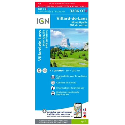 IGN - 3236OTR Villard-de-Lans, Mont Aiguille, PNR du Vercors - Résistante - Carte - Publicité IGN - 3236OTR Villard-de-Lans, Mont Aiguille, PNR du Vercors - Résistante - Carte - Publicité