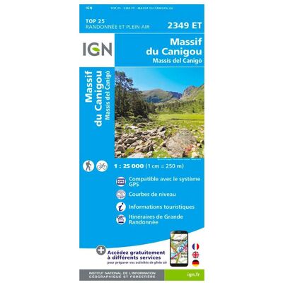 IGN - 2349ET Massif du Canigou - Carte - Publicité IGN - 2349ET Massif du Canigou - Carte - Publicité
