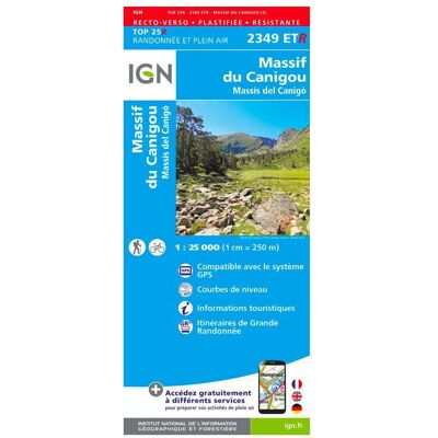 IGN - 2349ETR Massif du Canigou - Résistante - Carte - Publicité IGN - 2349ETR Massif du Canigou - Résistante - Carte - Publicité