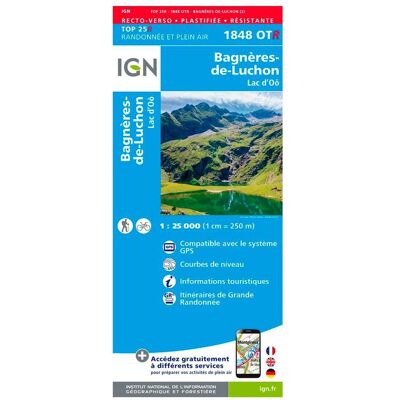IGN - 1848OTR Bagnère-de-Luchon, Lac d'Oô - Résistante - Carte - Publicité IGN - 1848OTR Bagnère-de-Luchon, Lac d'Oô - Résistante - Carte - Publicité