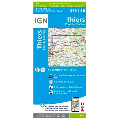 IGN - 2631SB Thiers, Pont-du-Château - Carte - Publicité IGN - 2631SB Thiers, Pont-du-Château - Carte - Publicité