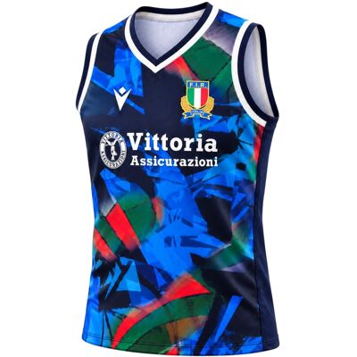 Débardeur Italie Rugby d'Entraînement 26/27 - Macron S male - Publicité Débardeur Italie Rugby d'Entraînement 26/27 - Macron S male - Publicité