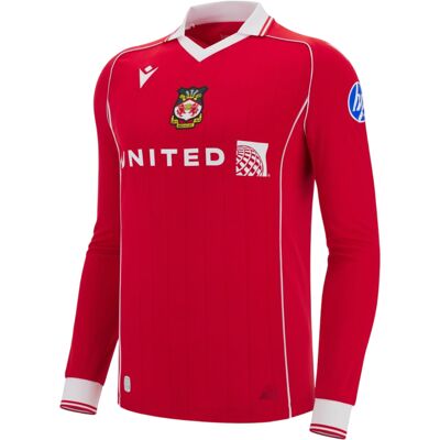MACRON Maillot Wrexham AFC Domicile Manches Longues 2025/2026 S male - Publicité MACRON Maillot Wrexham AFC Domicile Manches Longues 2025/2026 S male - Publicité
