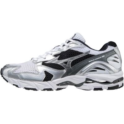 Baskets Homme Mizuno Wave Rider 10 Blanc Argent 41 male - Publicité Baskets Homme Mizuno Wave Rider 10 Blanc Argent 41 male - Publicité