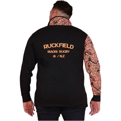 Polo Manches Longues Maori Rugby Noir - Ruckfield XXL male - Publicité Polo Manches Longues Maori Rugby Noir - Ruckfield XXL male - Publicité