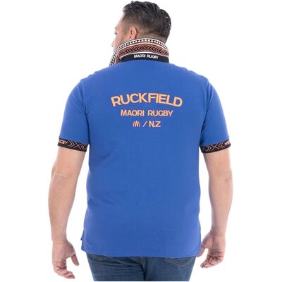 Polo Maori Rugby Bleu - Ruckfield L male - Publicité Polo Maori Rugby Bleu - Ruckfield L male - Publicité