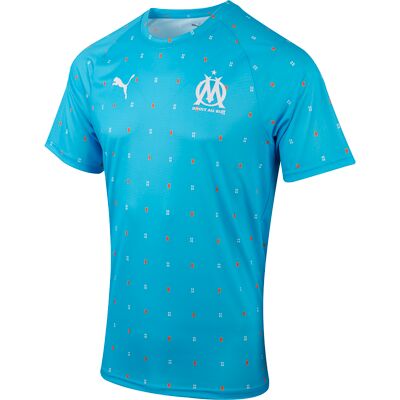 OLYMPIQUE DE MARSEILLE Maillot Pré-Match Bleu Azur OM XS male - Publicité OLYMPIQUE DE MARSEILLE Maillot Pré-Match Bleu Azur OM XS male - Publicité