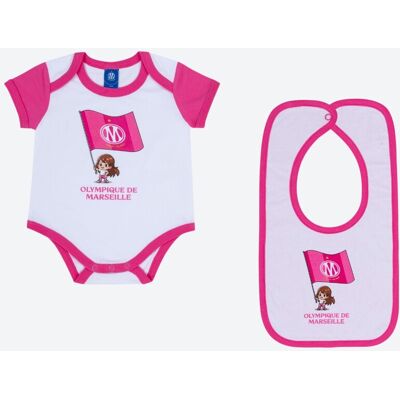 OLYMPIQUE DE MARSEILLE Lot Body / Bavoir Bébé OM Rose 24 Mois male - Publicité OLYMPIQUE DE MARSEILLE Lot Body / Bavoir Bébé OM Rose 24 Mois male - Publicité