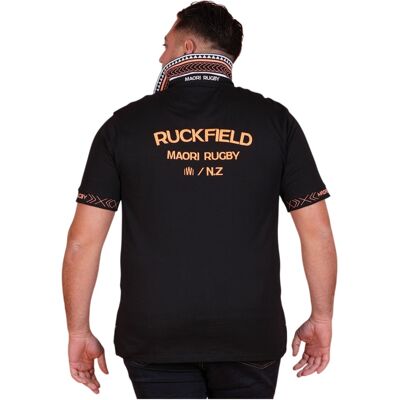 Polo Maori Rugby Noir - Ruckfield L male - Publicité Polo Maori Rugby Noir - Ruckfield L male - Publicité