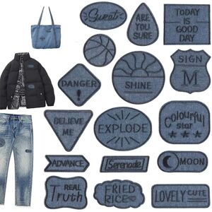 INF Pack de 16 patchs auto-adhésifs brodés à faire soi-même pour vêtements - Publicité INF Pack de 16 patchs auto-adhésifs brodés à faire soi-même pour vêtements - Publicité