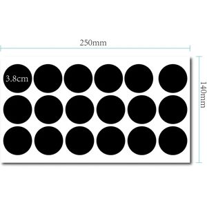 INF Étiquettes de tableau noir réutilisables, paquet de 18 (38 mm) Autocollants ronds en PVC noir - Publicité INF Étiquettes de tableau noir réutilisables, paquet de 18 (38 mm) Autocollants ronds en PVC noir - Publicité