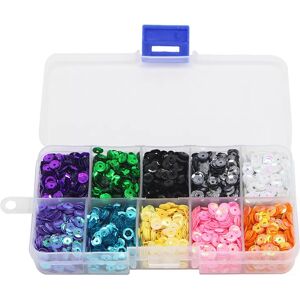 INF Ensemble de paillettes de couleur foncée - 5 mm, 10 couleurs, en boîte - Publicité INF Ensemble de paillettes de couleur foncée - 5 mm, 10 couleurs, en boîte - Publicité