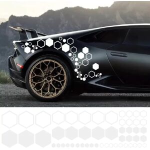 INF Autocollants de voiture hexagonaux en nid d'abeille (lot de 2) - Décoration personnalisée Blanc - Publicité INF Autocollants de voiture hexagonaux en nid d'abeille (lot de 2) - Décoration personnalisée Blanc - Publicité