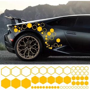 INF Autocollants de voiture hexagonaux en nid d'abeille (lot de 2) - Décoration personnalisée Jaune - Publicité INF Autocollants de voiture hexagonaux en nid d'abeille (lot de 2) - Décoration personnalisée Jaune - Publicité