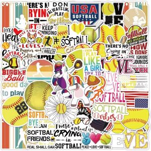 INF Ensemble d'autocollants de softball DIY - 100 décalcomanies étanches en PVC pour ordinateurs portables, bouteilles d'eau et - Publicité INF Ensemble d'autocollants de softball DIY - 100 décalcomanies étanches en PVC pour ordinateurs portables, bouteilles d'eau et - Publicité