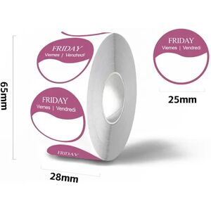 INF Autocollants Vendredi Rose (500 Étiquettes/2 Rouleaux) - Étiquettes de Jours de Semaine en Français - Publicité INF Autocollants Vendredi Rose (500 Étiquettes/2 Rouleaux) - Étiquettes de Jours de Semaine en Français - Publicité