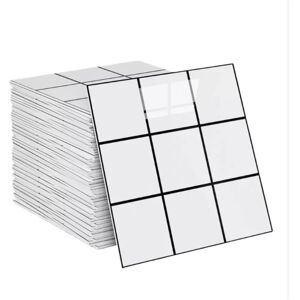 INF Autocollants Muraux Décoratifs Résistants à l'Huile - Noir & Blanc, Auto-Adhésifs (Lot de 4) - Publicité INF Autocollants Muraux Décoratifs Résistants à l'Huile - Noir & Blanc, Auto-Adhésifs (Lot de 4) - Publicité