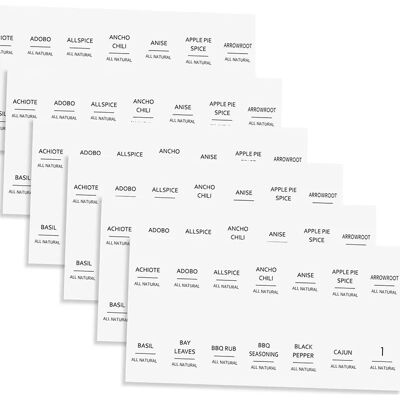 INF Étiquettes de pots à épices, étiquettes d'épices imperméables pour l'organisation de la cuisine (blanc, 11 pièces) - Publicité INF Étiquettes de pots à épices, étiquettes d'épices imperméables pour l'organisation de la cuisine (blanc, 11 pièces) - Publicité