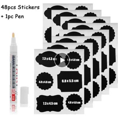 INF Lot de 8 Étiquettes Ardoise Amovibles pour Bouteilles en Verre avec Stylo - Publicité INF Lot de 8 Étiquettes Ardoise Amovibles pour Bouteilles en Verre avec Stylo - Publicité