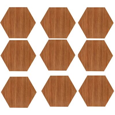 INF Carreaux muraux hexagonaux autoadhésifs motif grain de bois aile de poulet, PVC autocollant, lot de 20 - Publicité INF Carreaux muraux hexagonaux autoadhésifs motif grain de bois aile de poulet, PVC autocollant, lot de 20 - Publicité
