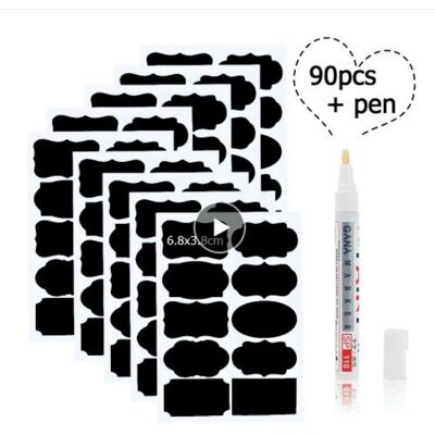 INF Lot de 9 Étiquettes Ardoise Amovibles pour Bouteilles en Verre avec Stylo - Publicité INF Lot de 9 Étiquettes Ardoise Amovibles pour Bouteilles en Verre avec Stylo - Publicité
