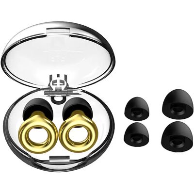 Bouchons d'oreilles à réduction de bruit - Réutilisables, Or - Protection auditive - Publicité Bouchons d'oreilles à réduction de bruit - Réutilisables, Or - Protection auditive - Publicité