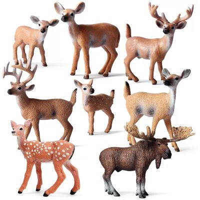 INF Ensemble de 8 figurines de cerf réalistes - Modèles d'animaux en résine multicolore - Publicité INF Ensemble de 8 figurines de cerf réalistes - Modèles d'animaux en résine multicolore - Publicité
