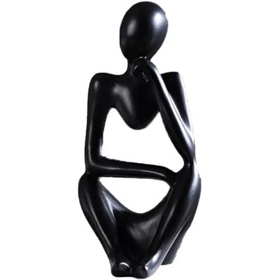 INF Statue de penseur abstrait – Décoration d'intérieur en résine Le noir - Publicité INF Statue de penseur abstrait – Décoration d'intérieur en résine Le noir - Publicité