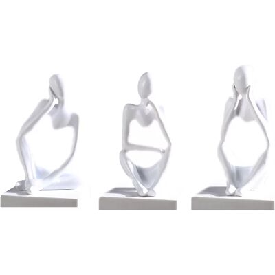 INF Ornements de Figures Abstraites - Ensemble de 3 Blanc - Publicité INF Ornements de Figures Abstraites - Ensemble de 3 Blanc - Publicité