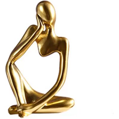 INF Figurine de penseur abstrait – Décoration d'intérieur moderne Or - Publicité INF Figurine de penseur abstrait – Décoration d'intérieur moderne Or - Publicité