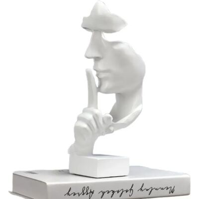 INF Statue Abstraite "Le Silence est d'Or" - Décoration d'Intérieur Élégante et Moderne Blanc - Publicité INF Statue Abstraite "Le Silence est d'Or" - Décoration d'Intérieur Élégante et Moderne Blanc - Publicité