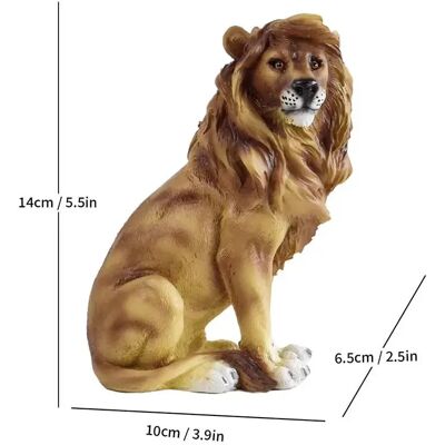 INF Figurine de Lion Assis en Résine Marron - Décoration d'Intérieur Élégante - Publicité INF Figurine de Lion Assis en Résine Marron - Décoration d'Intérieur Élégante - Publicité